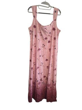 Bizzit Maxi Dress Pink Floral Ombre Vintage 90s Y2K Prairie Medium Kmart